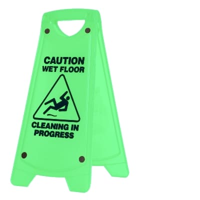 Oates Non Slip 'A' Frame Caution Wet Floor Sign - GREEN