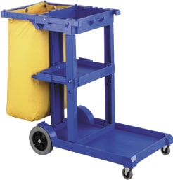 Oates Janitors Cart w/ Lid Blue