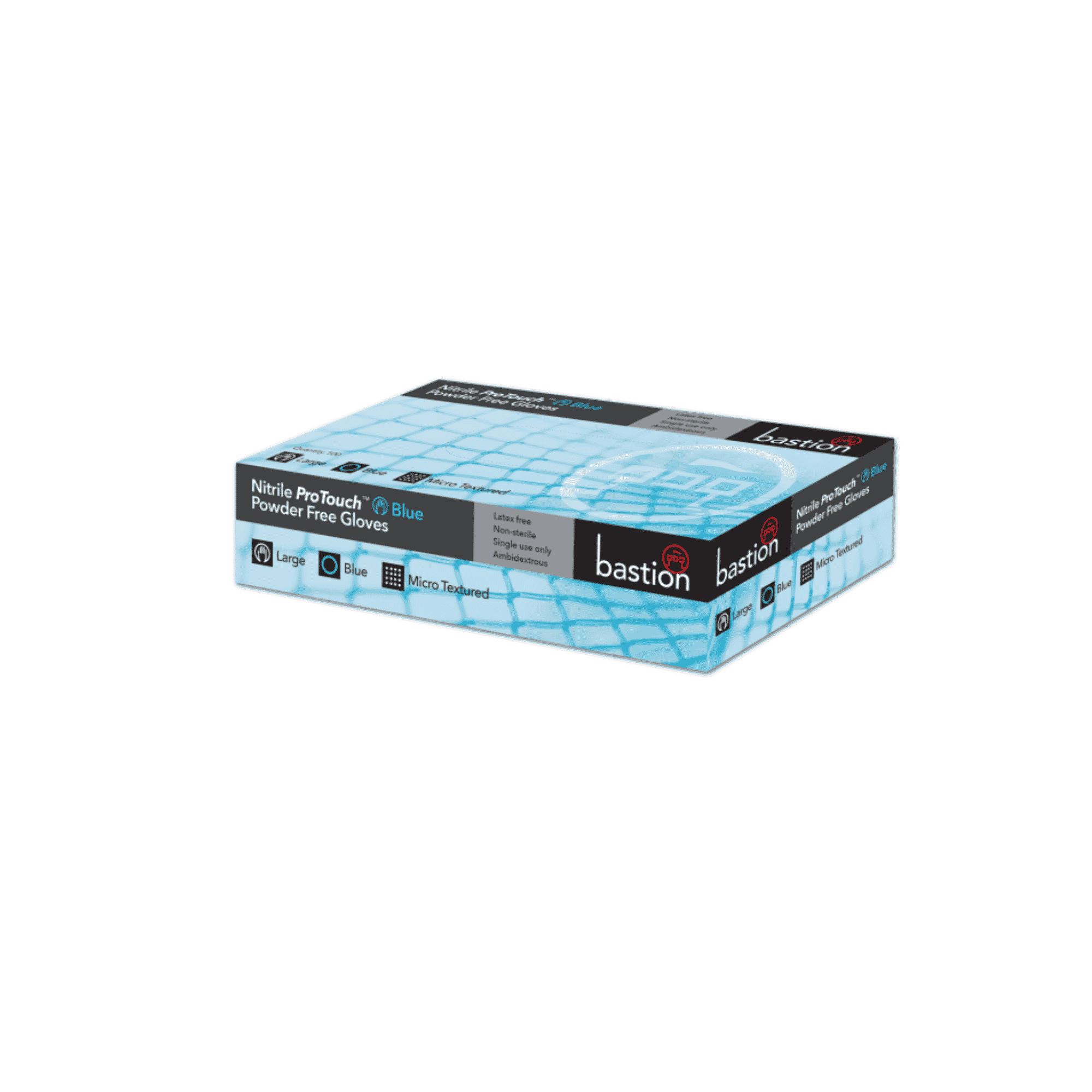 Bastion Blue Nitrile Powder Free Gloves – 100/box (Disposable) (Large)