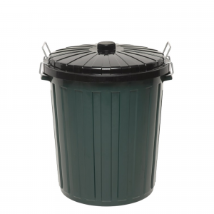 Edco Plastic Garbage Bin With Lid 55L Green