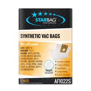 Starbag AF1022S Vacuum Bags to Suit Nilfisk Vacuums- 5 Pack