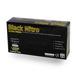 Black Nitro Nitrile Powder Free Gloves – 100/box (Disposable) (XLarge)