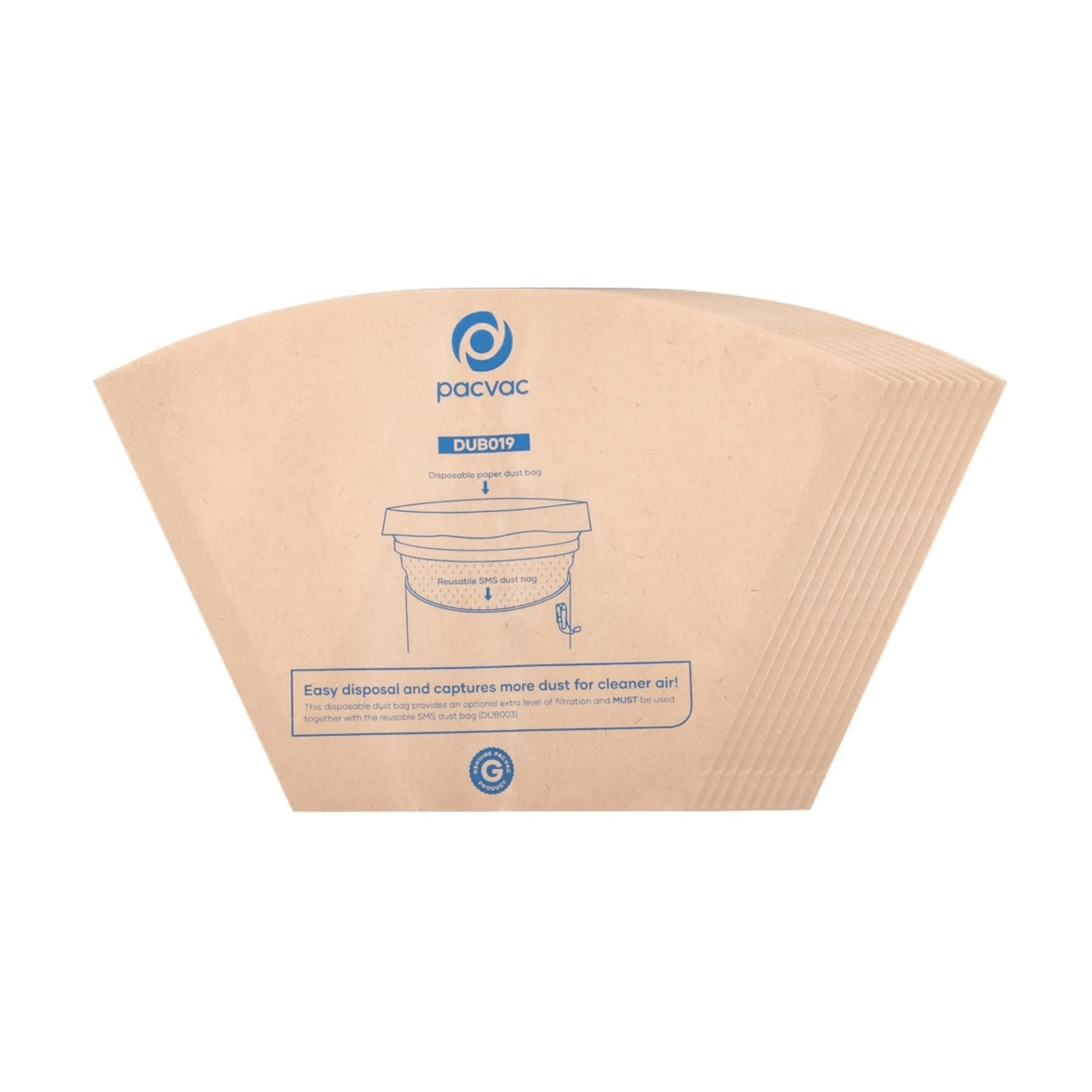 Pac Vac SuperPro 700 Paper Bags (pkt/10) Disposable