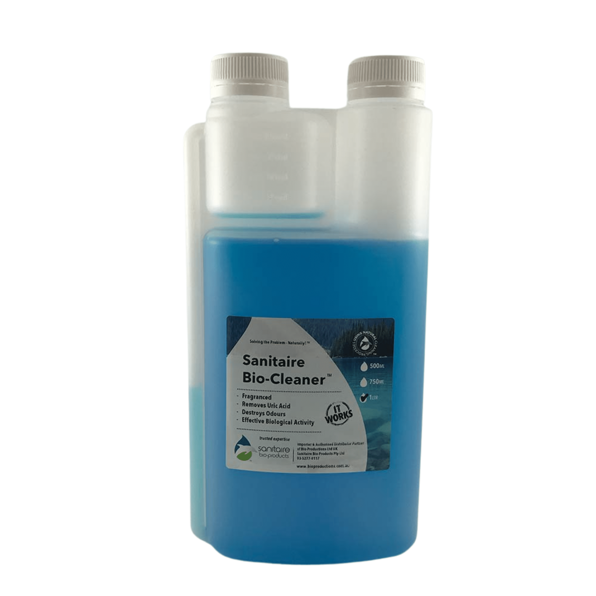 Sanitaire Bio-Cleaner – Biological Washroom Cleaner & Odour Neutraliser – 1 Litre w/ Dispense Chamber