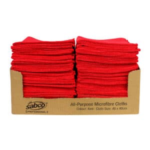 All Purpose Microfibre Cloths – 50 Pk Red