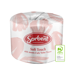 Sorbent Professional Soft Touch Toilet Tissue Roll – 2 Ply 400 Sheets